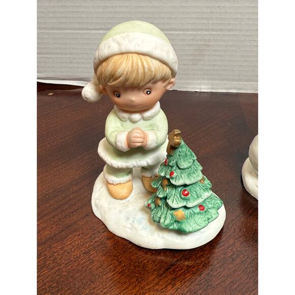 HOMCO Christmas Boy Figurines Set of 3 • Vintage Holiday Décor • Ceramic 5613 - Picture 2 of 8